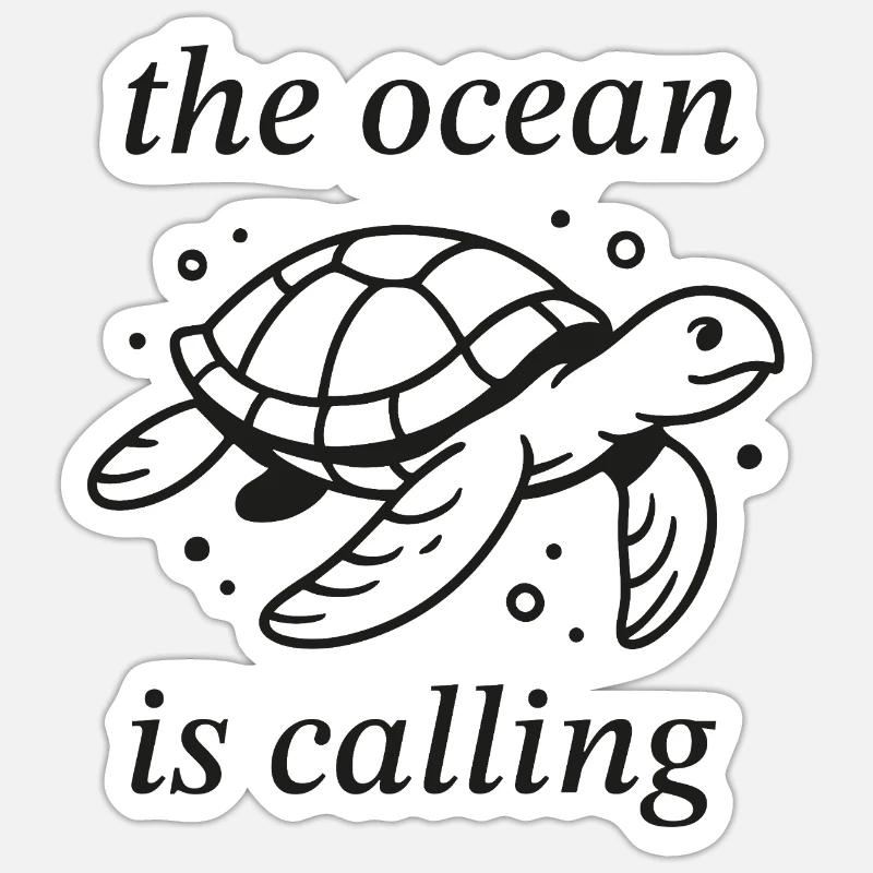 ocean is calling - Sticker Größe S (10 x 10 cm) - Mattweiß