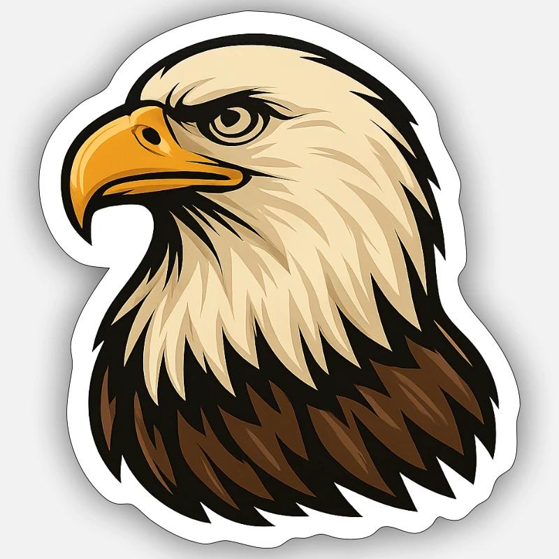 Eagle Head - Sticker size S (10 x 10 cm) - white matte