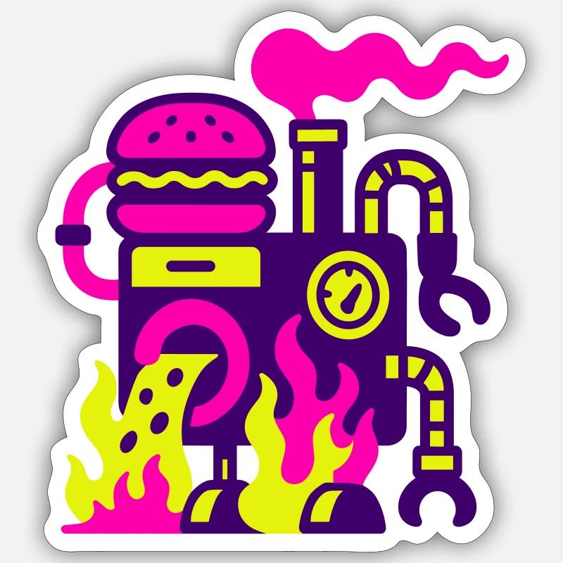 Machine à hamburger Sticker taille S (10 x 10 cm)