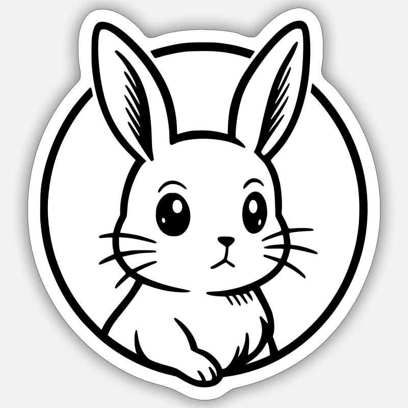 Lapin Sticker taille S (10 x 10 cm)