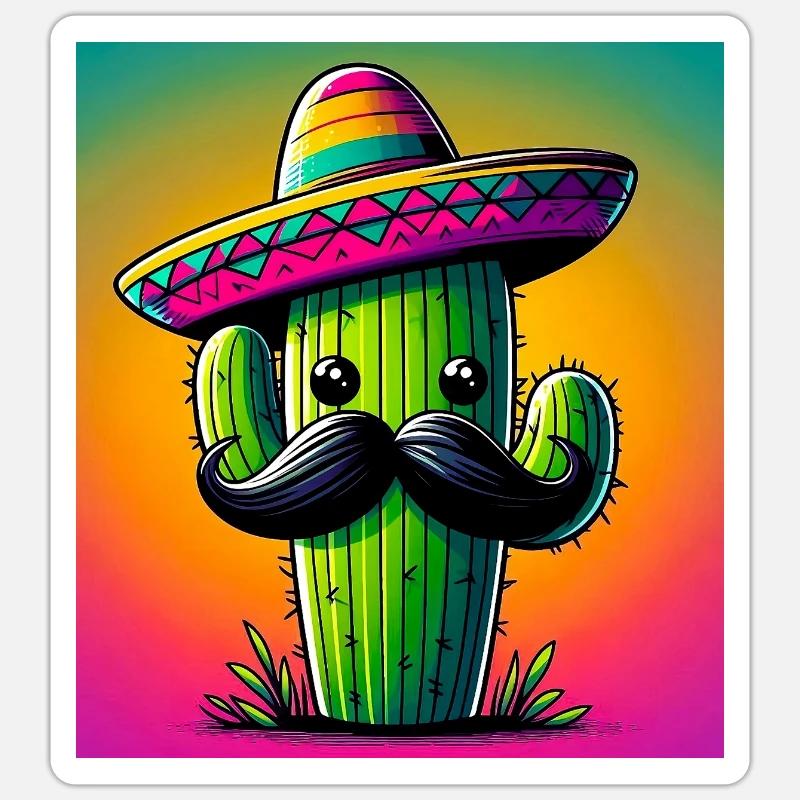 cactus - Sticker size S (10 x 10 cm) - white matte