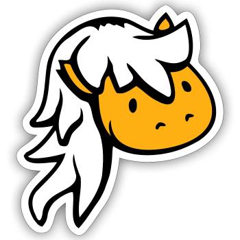 Pferd Süß Pony Fohlen Pferdemädchen Lange Haare - Sticker Größe S (10 x 10 cm) - Mattweiß - Vorne