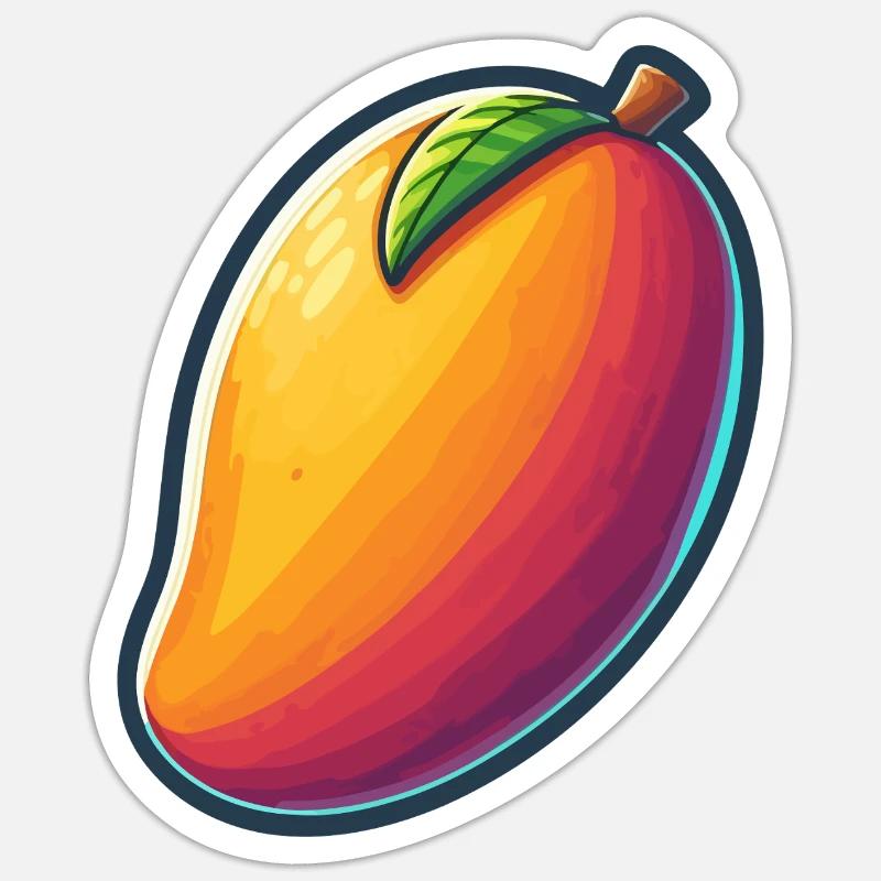 Design Mango Vibrant Abstract - Sticker size S (10 x 10 cm) - white matte