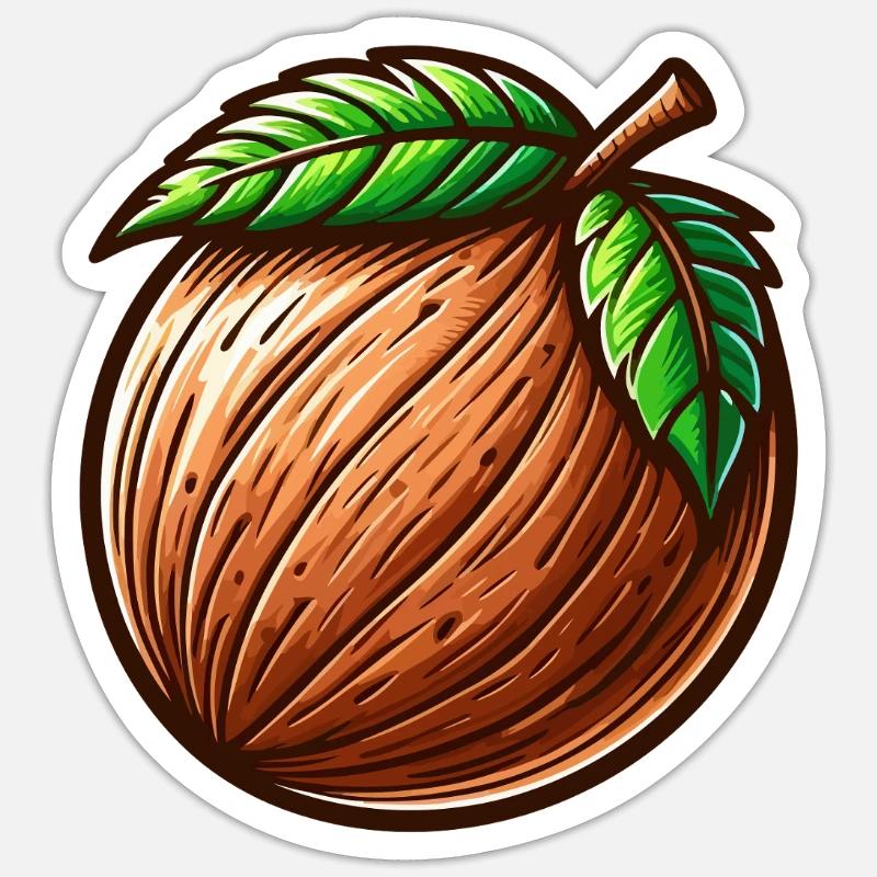 Natural Walnut Shell Sticker size S (10 x 10 cm)
