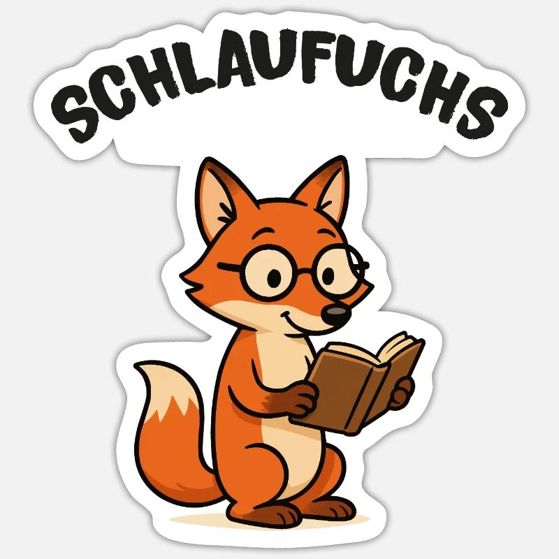 renard schlaufuchs - Sticker taille S (10 x 10 cm) - blanc mat