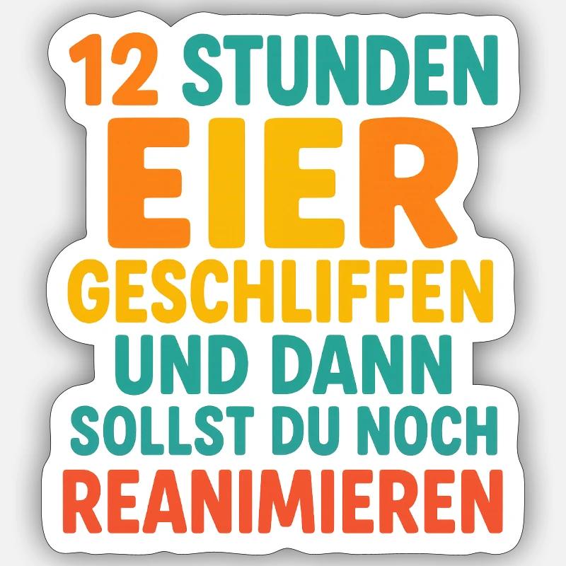 12 heures de service - Sticker taille S (10 x 10 cm) - blanc mat