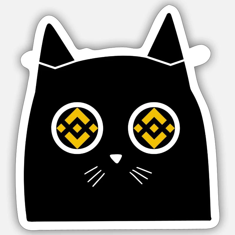 Cryptic Cat Digital Illustration - Sticker size S (10 x 10 cm) - white matte