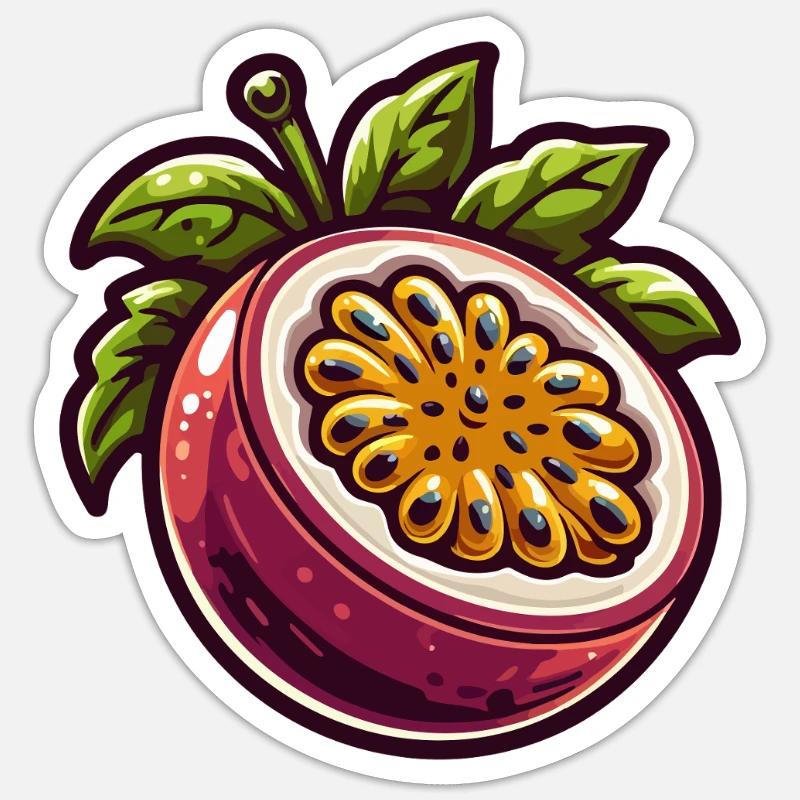 Passionate Exotic Fruit Pattern - Sticker size S (10 x 10 cm) - white matte
