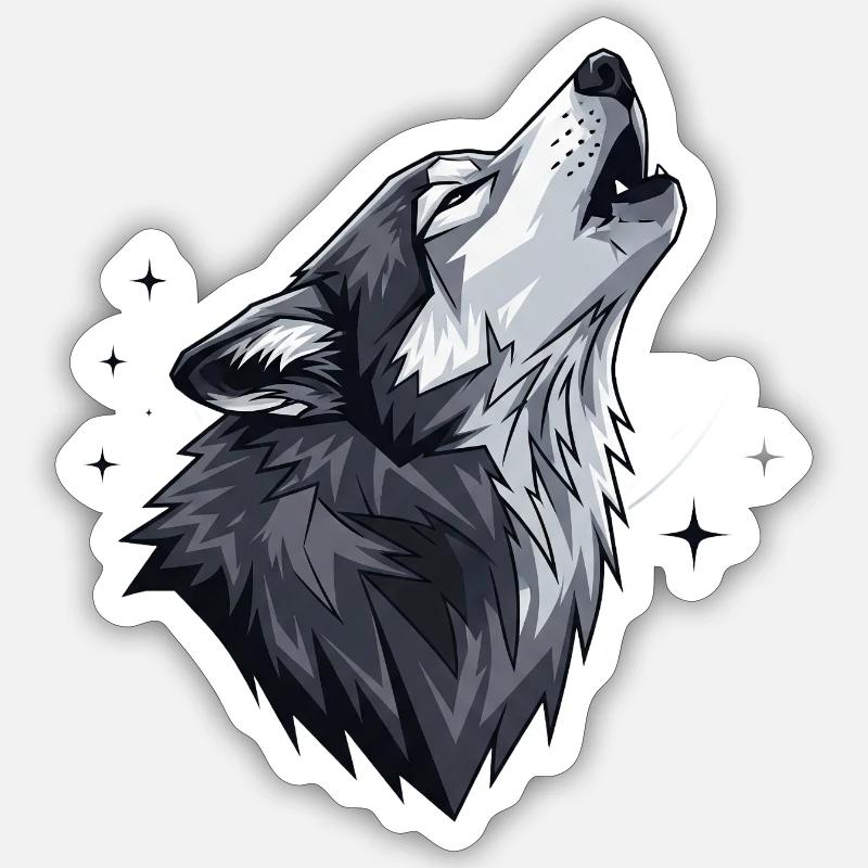 Wolf - Sticker size S (10 x 10 cm) - white matte