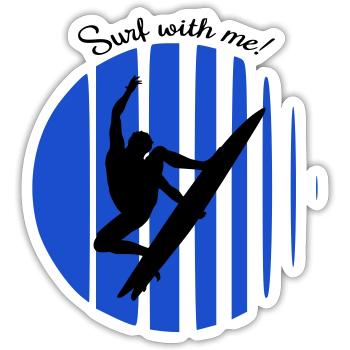 surfer - Sticker size S (10 x 10 cm) - white matte - Front