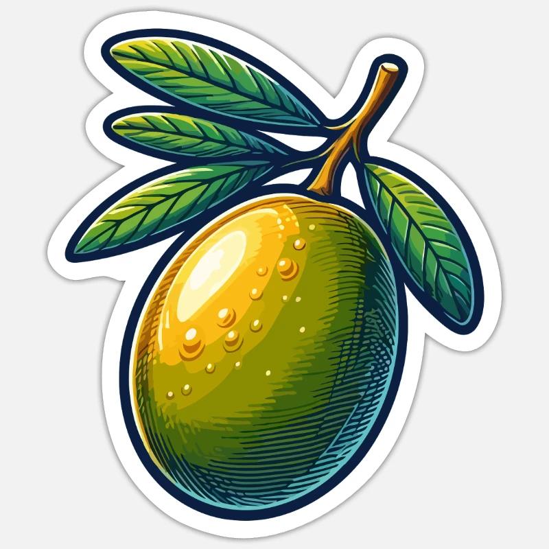 Refreshing olive illustration - Sticker size S (10 x 10 cm) - white matte