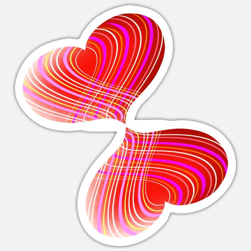 Verliebte Herzen | Pärchen | Liebe | Geschenkidee - Sticker Größe S (10 x 10 cm) - Mattweiß