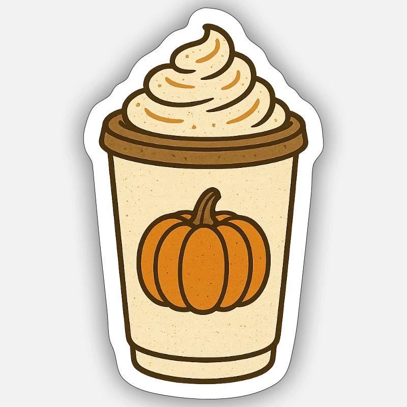 Pumpkin Spice 2 - Sticker size S (10 x 10 cm) - white matte