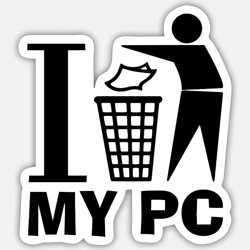 Plus de PC ! Sticker taille S (10 x 10 cm)