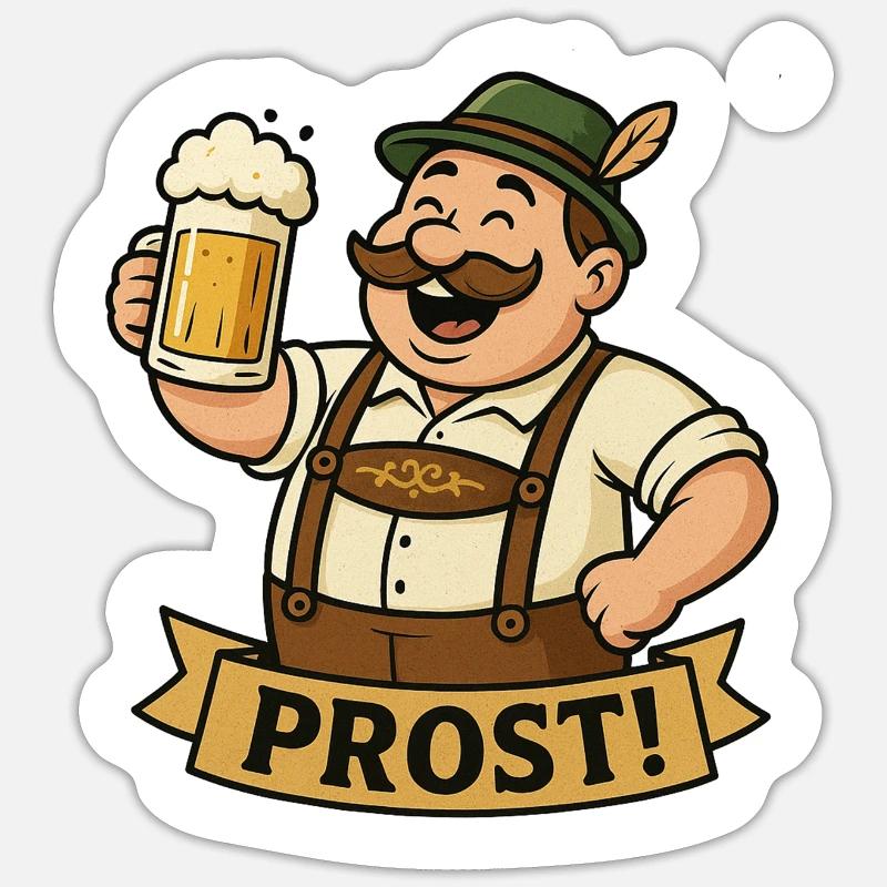 Prost Bierfreunde - Sticker Größe S (10 x 10 cm) - Mattweiß