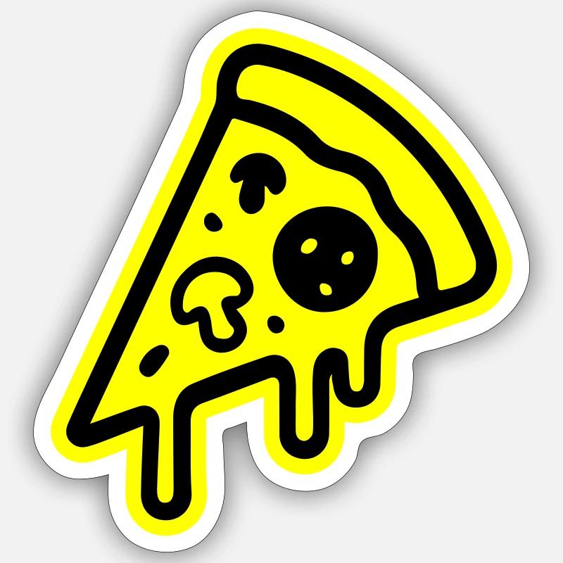 Icône de la pizza - Sticker taille S (10 x 10 cm) - blanc mat