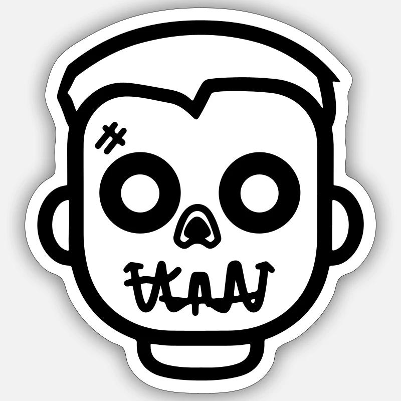 zombie_face - Sticker Größe S (10 x 10 cm) - Mattweiß