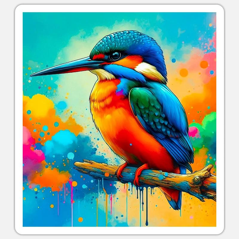 Eisvogel - Sticker Größe S (10 x 10 cm) - Mattweiß