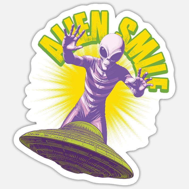 Alien Savior - Sticker size S (10 x 10 cm) - white matte