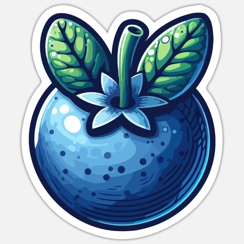 Luminous Blue Blueberry Pattern Sticker size S (10 x 10 cm)