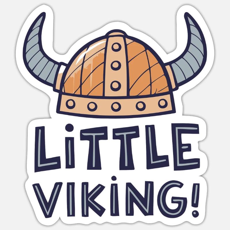 Kleiner Wikinger Zeichenspaß - Sticker Größe S (10 x 10 cm) - Mattweiß