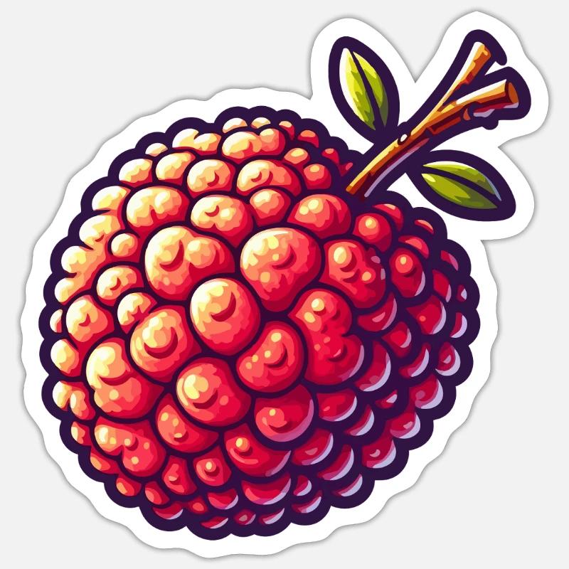 Lychee Pop Art Red - Sticker size S (10 x 10 cm) - white matte