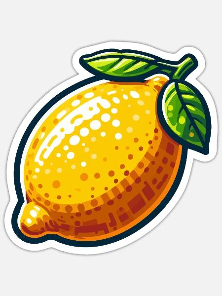 Lemon Cartoon Luminous - Sticker Größe S (10 x 10 cm) - Mattweiß