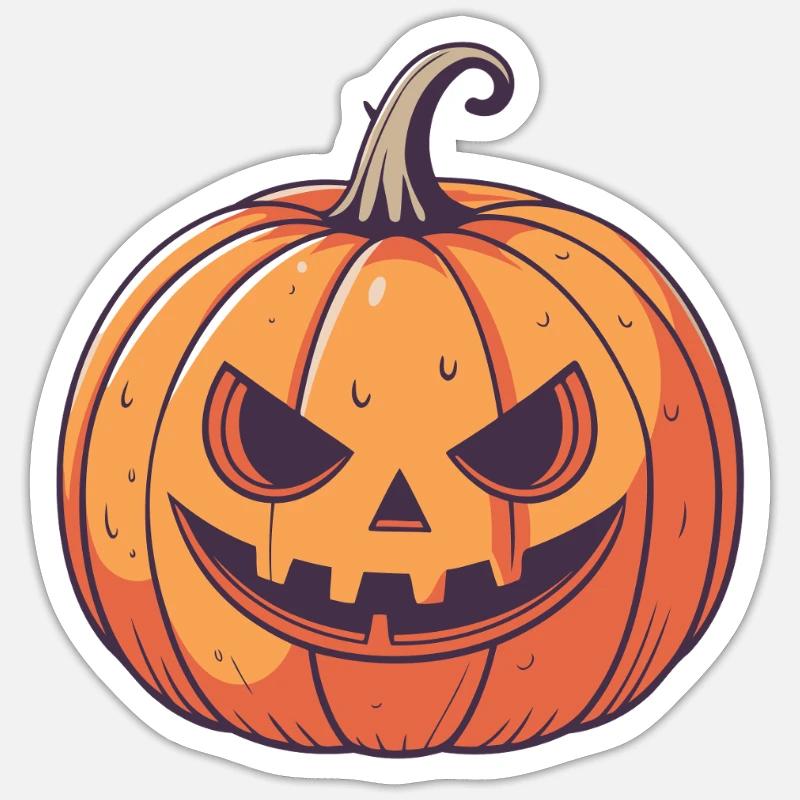 Pumpkin Jack o'Lantern Graphic - Sticker size S (10 x 10 cm) - white matte