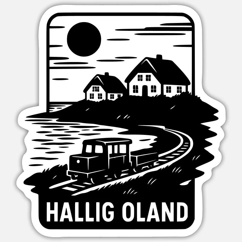 Oland Hallig - Sticker size S (10 x 10 cm) - white matte