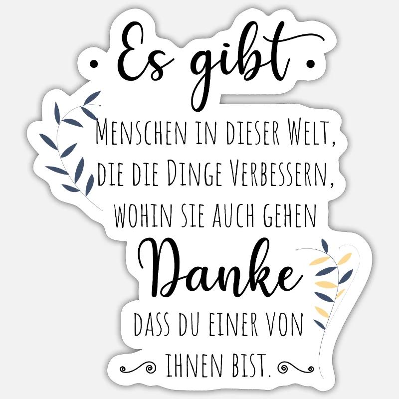 Abschiedsgeschenk Kollege Mitarbeiter Dankeschön - Sticker Größe S (10 x 10 cm) - Mattweiß