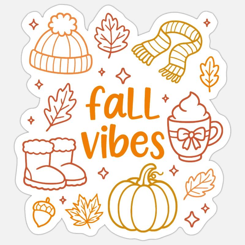 Herbststimmung - Sticker Größe S (10 x 10 cm) - Mattweiß