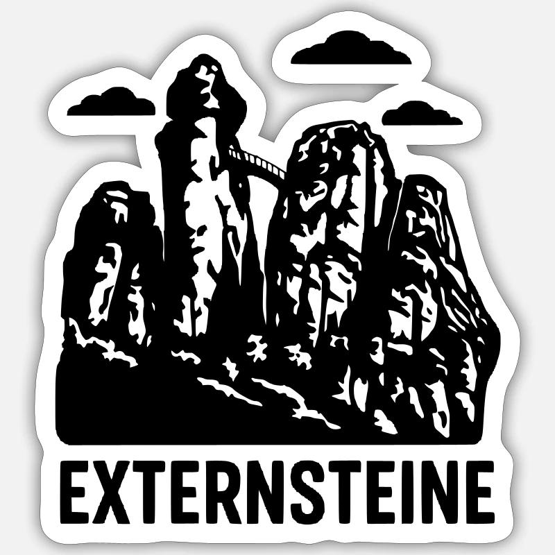 externsteine teutoburger wald - Sticker Größe S (10 x 10 cm) - Mattweiß