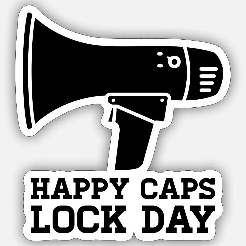 Megaphone Happy Caps Lock Day Nerd Sticker size S (10 x 10 cm)