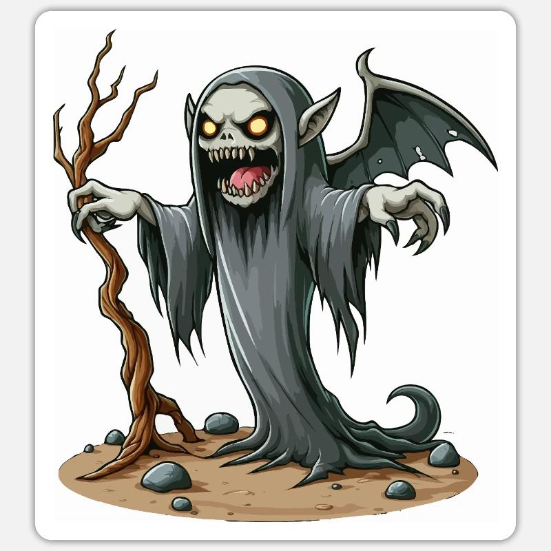 Sensenmann-Banshee auf der Erde Sticker Größe S (10 x 10 cm)