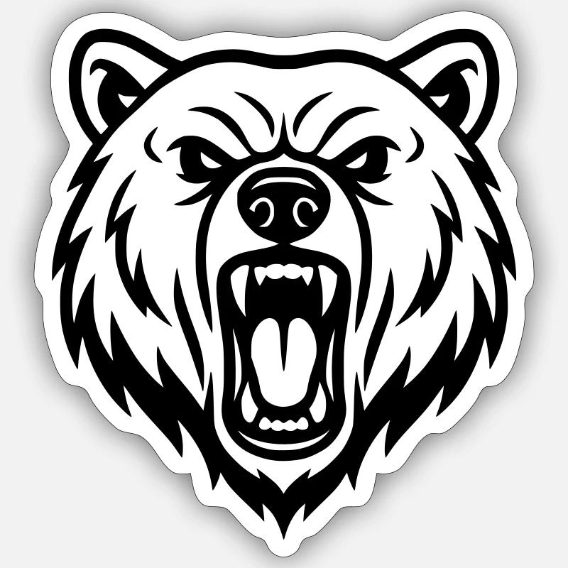 Bär - Sticker Größe S (10 x 10 cm) - Mattweiß