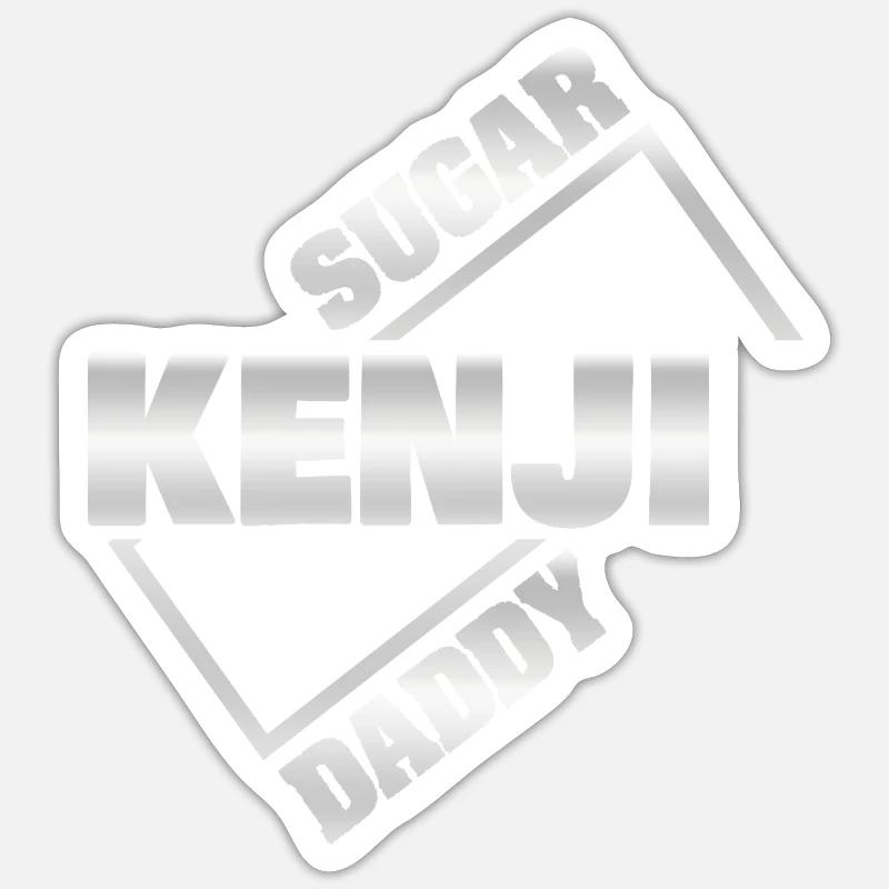 Sugar Daddy Kenji - Sticker taille S (10 x 10 cm) - blanc mat