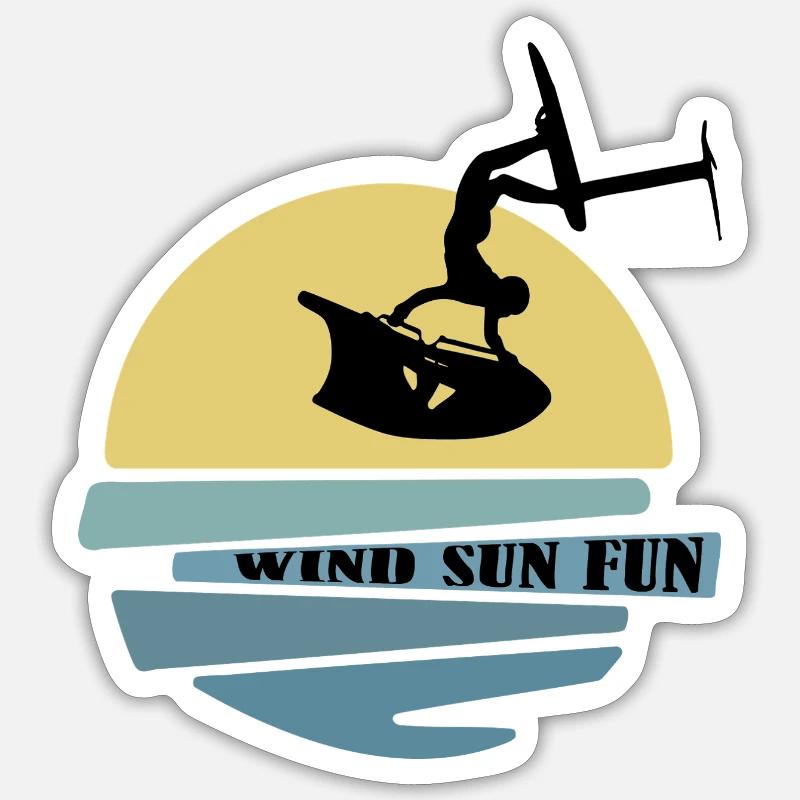 Wingfoil Sunset - Sticker size S (10 x 10 cm) - white matte
