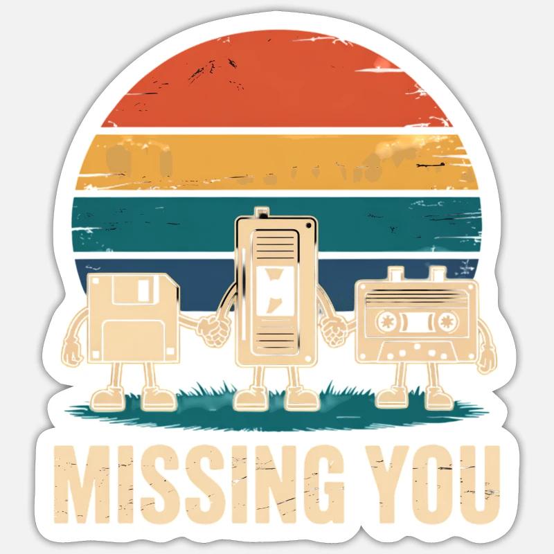 Kassette VHS Floppy Disc Diskette Retro Sticker Größe S (10 x 10 cm)