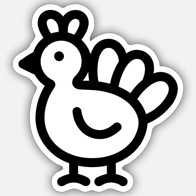 Dinde - Sticker taille S (10 x 10 cm) - blanc mat