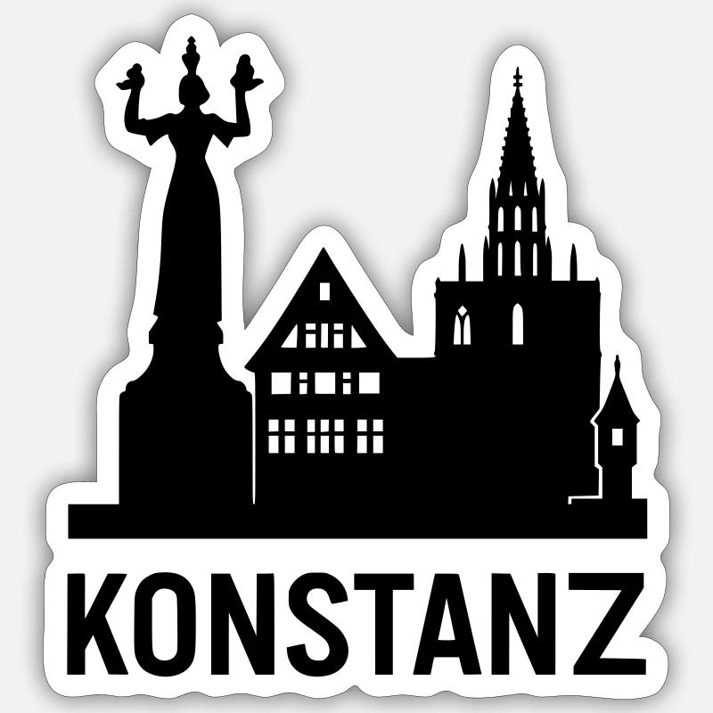 Constance Lake Constance Silhouette - Sticker size S (10 x 10 cm) - white matte