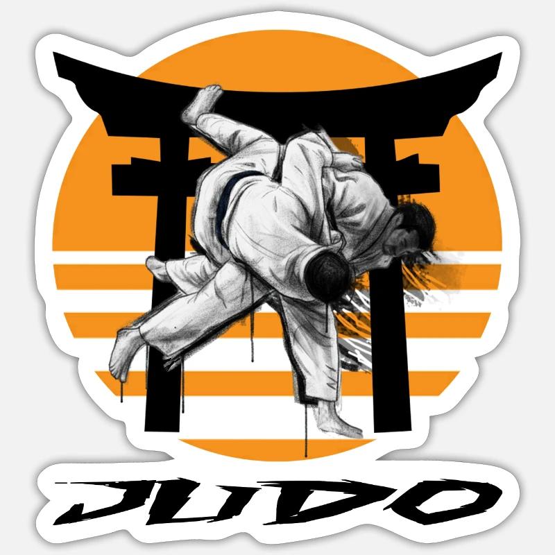 Judo - Sticker taille S (10 x 10 cm) - blanc mat