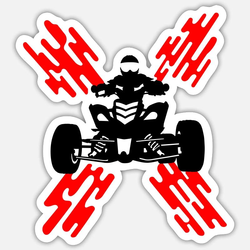 Quad - Sticker Größe S (10 x 10 cm) - Mattweiß