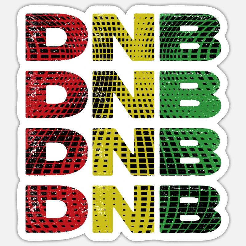 DNB Grid Rainbow Print - Sticker size S (10 x 10 cm) - white matte