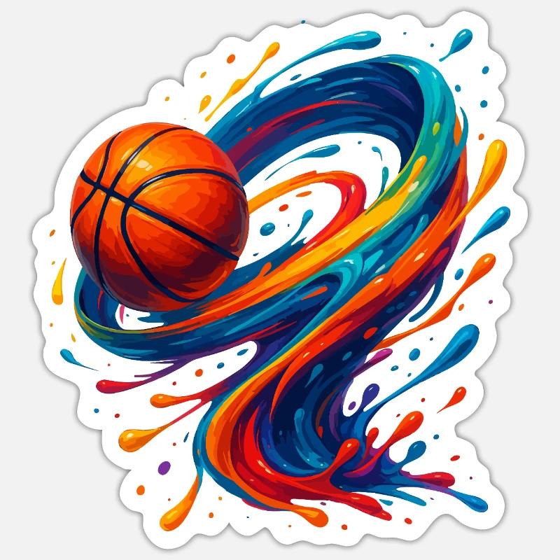 Lebendiger Orbit Basketball Splash Sticker Größe S (10 x 10 cm)