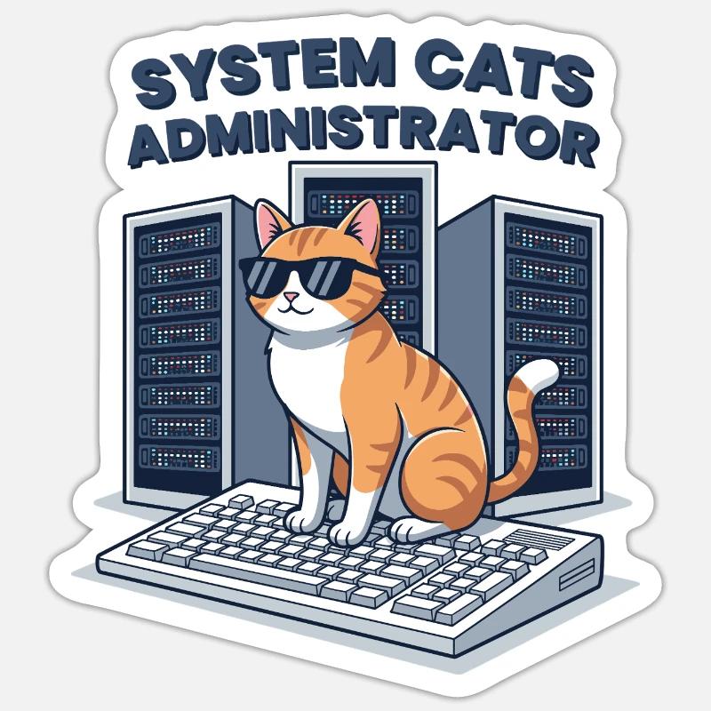 System Cats Administrator - Sticker size S (10 x 10 cm) - white matte