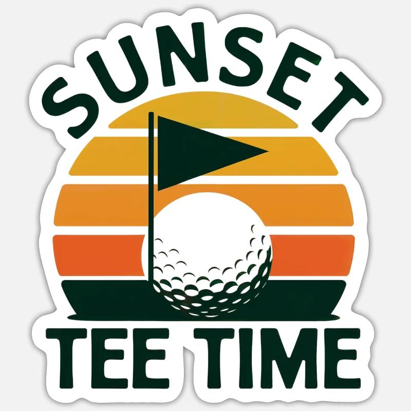 Golf Golf Rétro - Sticker taille S (10 x 10 cm) - blanc mat