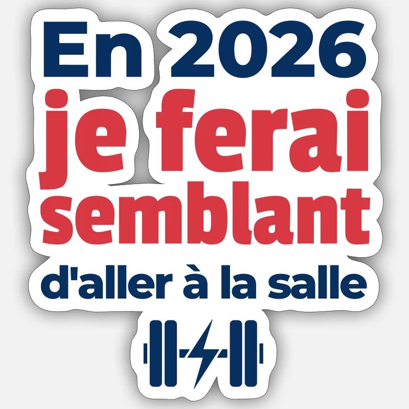 Résolution de fin d'année - Sticker taille S (10 x 10 cm) - blanc mat