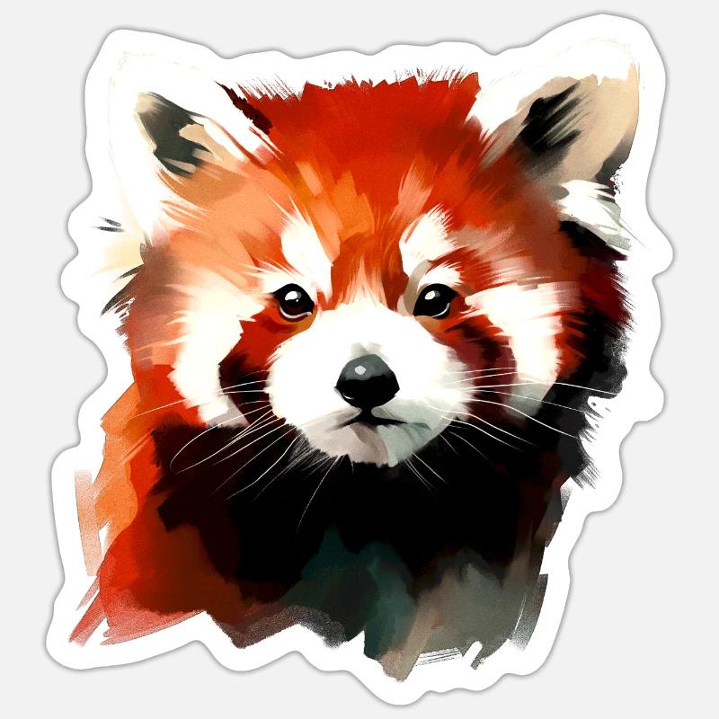 red panda - Sticker size S (10 x 10 cm) - white matte