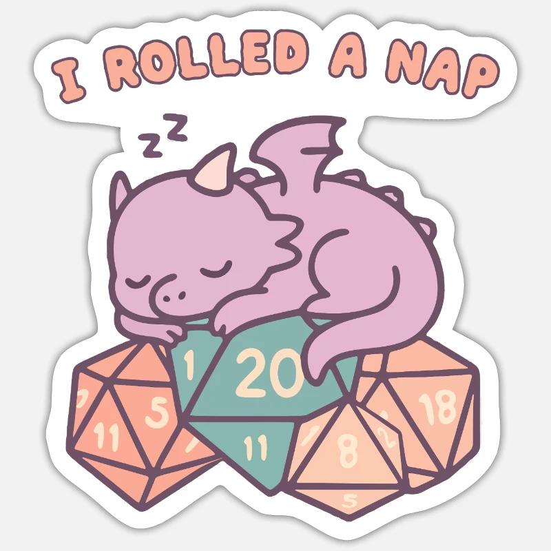 Sieste Rolling Dragon - Sticker taille S (10 x 10 cm) - blanc mat