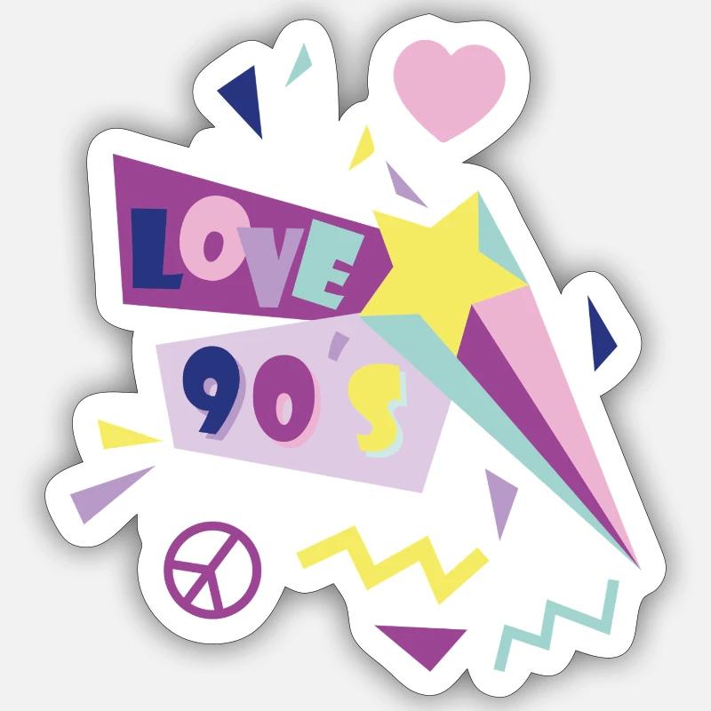 90s - Sticker size S (10 x 10 cm) - white matte